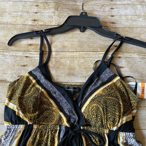 INC black yellow & white maxi dress - Picture 7 of 7